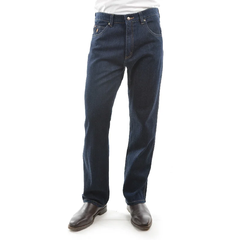 men's wool trousers-Thomas Cook Mens Stretch Jean Regular Fit Washed Indigo