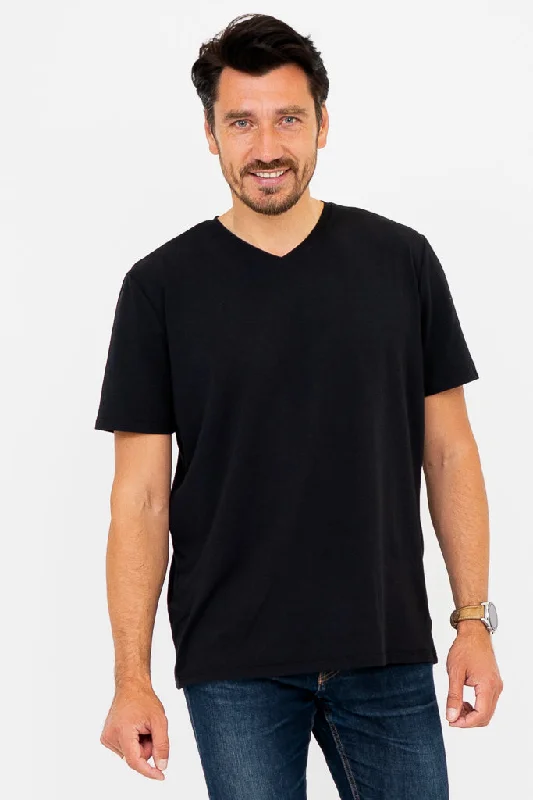 men's classic t-shirts-Adam Short Sleeve Shirt, Black, Bamboo