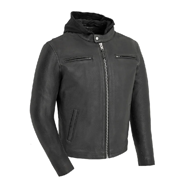 men's hardshell jackets-Street Cruiser Men's Motorcycle Leather Jacket