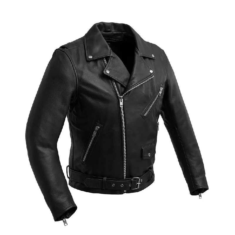 men's cozy jackets-Fillmore Men's Motorcycle Leather Jacket