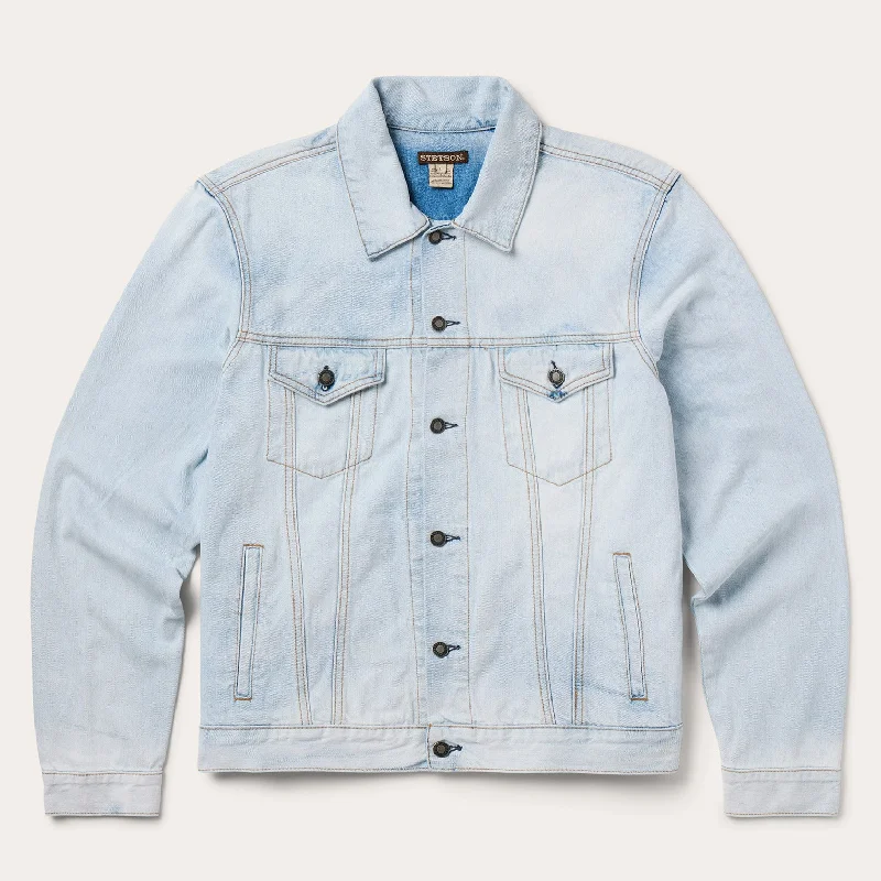 men's utility jackets-Light Denim Trucker Jacket