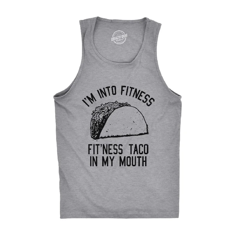 men's tank top affordable-I'm Into Fitness Fit'ness Taco In My Mouth Men's Tank Top