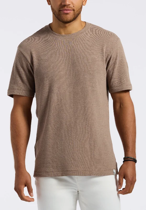 men's cotton t-shirts-Karlton Men's Waffle-Knit Short-Sleeve Crewneck T-Shirt, Tuffet - BM24538