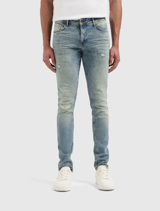 men's streetwear pants-The Jone Skinny Fit Jeans | Denim Blue Green