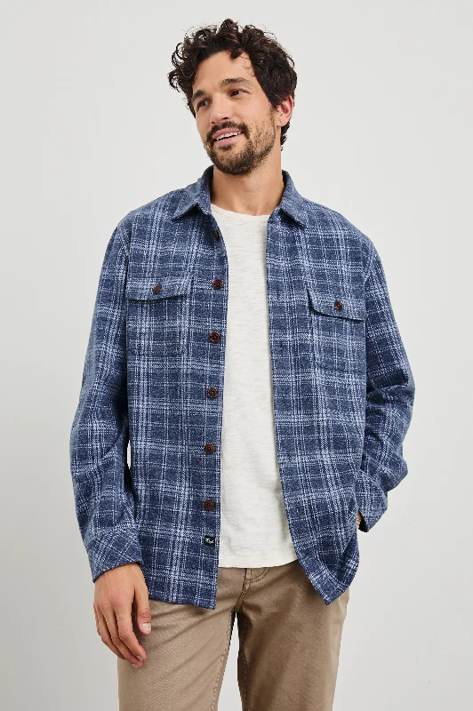 men's linen shirts-ALDER SHIRT - VALLEY FROST