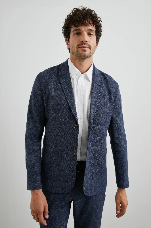 men's fishing jackets-IDRIS BLAZER - NAVY MELANGE