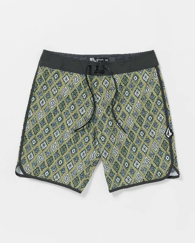 men's practical shorts-Inherent Scallop Mod-Tech Trunks - Thyme Green