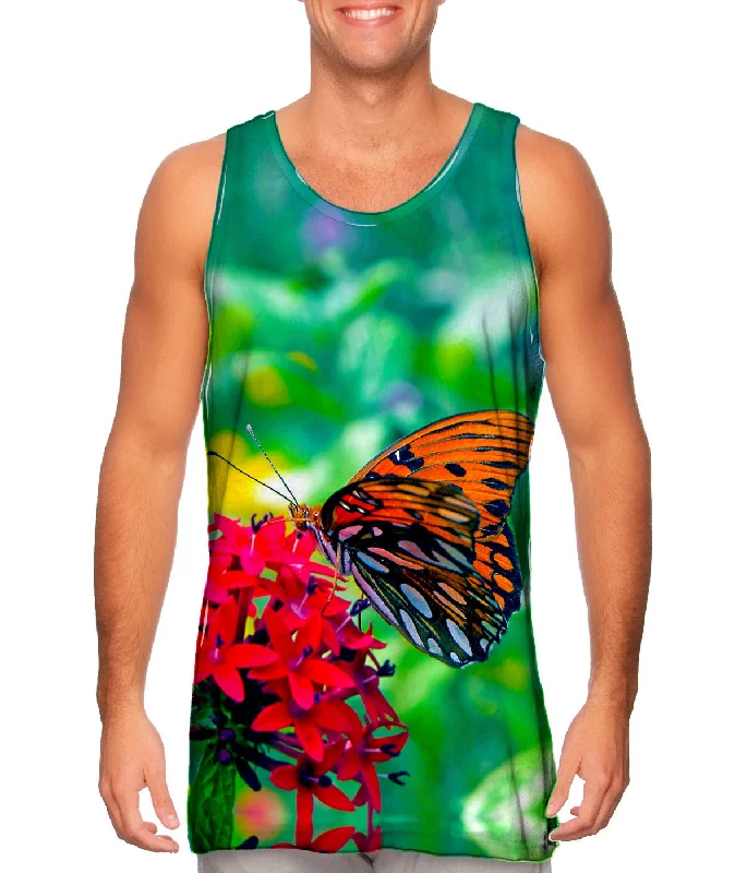 men's tank top versatile-Wonderful Orange Spotted Butterfly