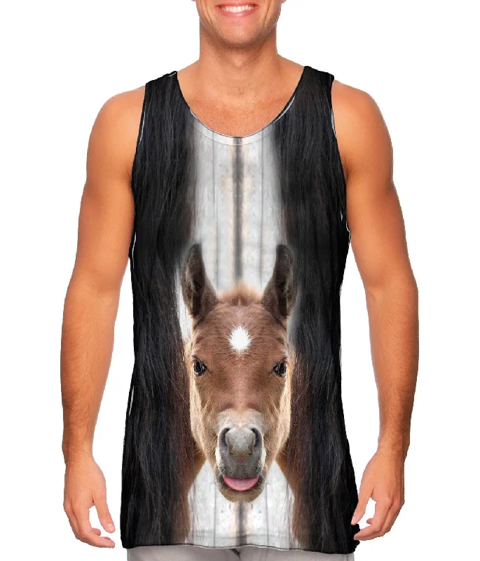 men's tank top for spring-Worried Horse