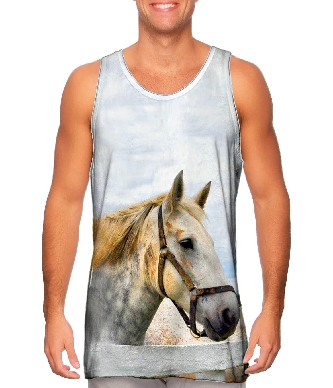 men's tank top for men gym-Yellow Mane Horse