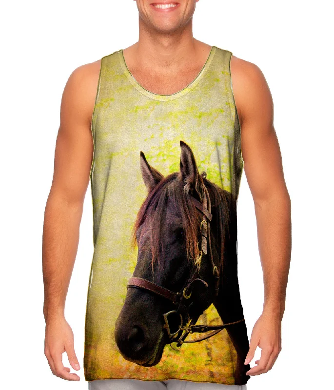 men's tank top for men breathable-Yellow Pride Horse