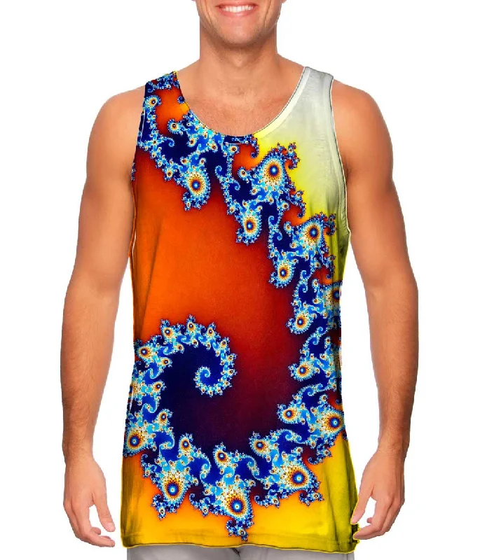 men's tank top for men high quality-Yellow Seahorse Tail Mandel Fractal