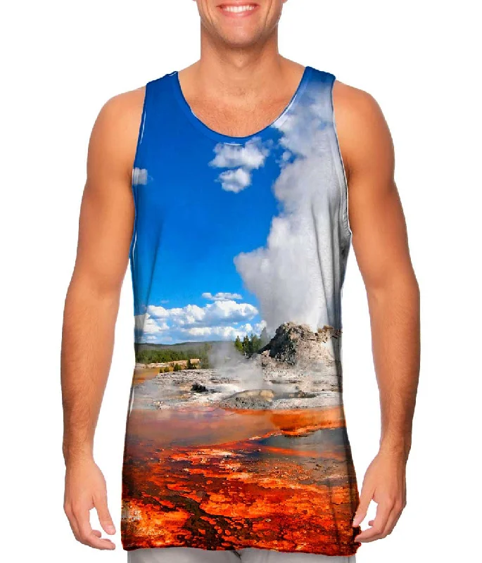 men's tank top gym-Yellowstone Castle Geysir