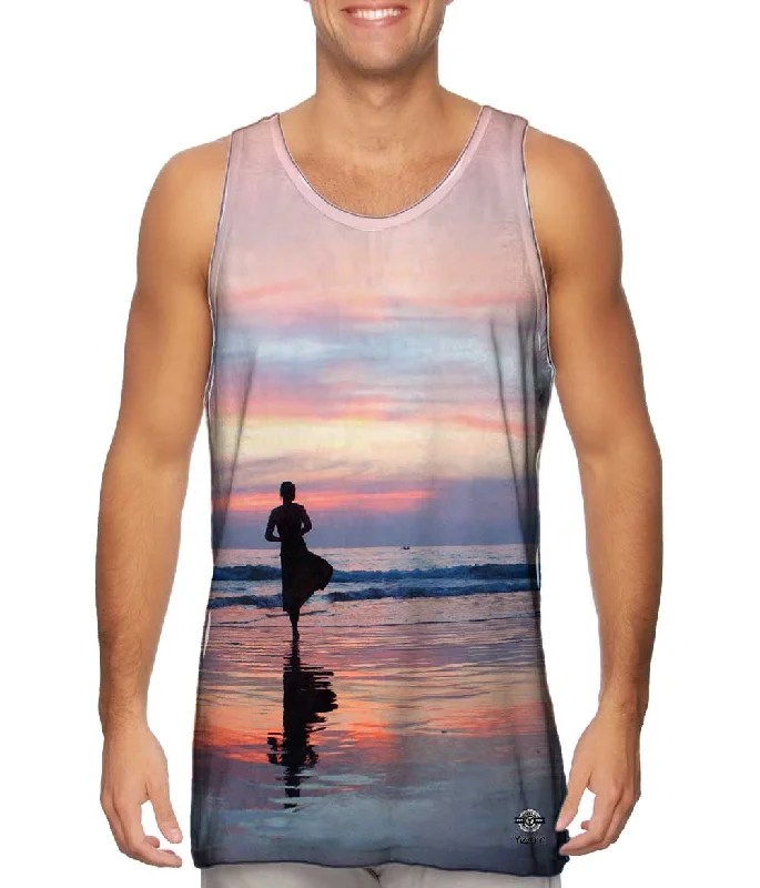 men's tank top fashion-Yoga Beach Reflections