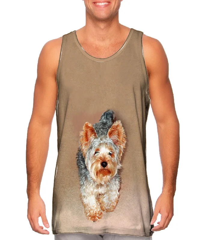 men's tank top cotton-Yorkie Carpet Walk