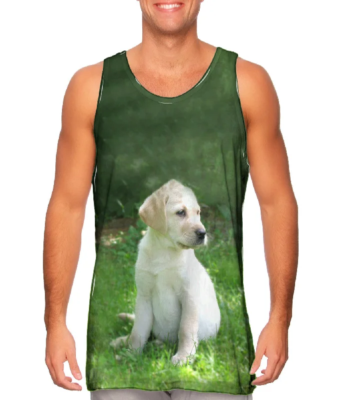 men's tank top sportswear-Young Golden Lab