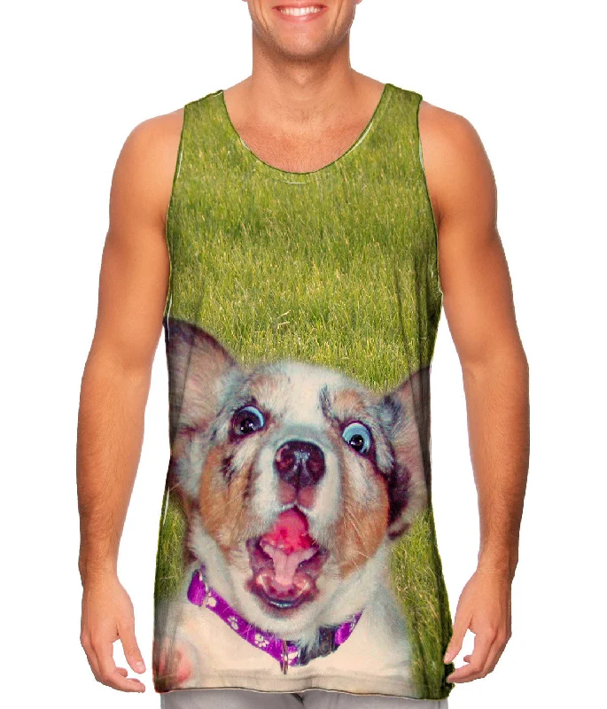 men's tank top for training-Zanny Dog Grass