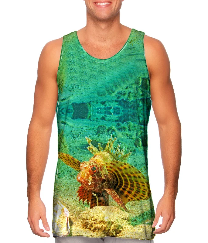 men's tank top for hiking-Zebra Dwarf Lionfish Underwater