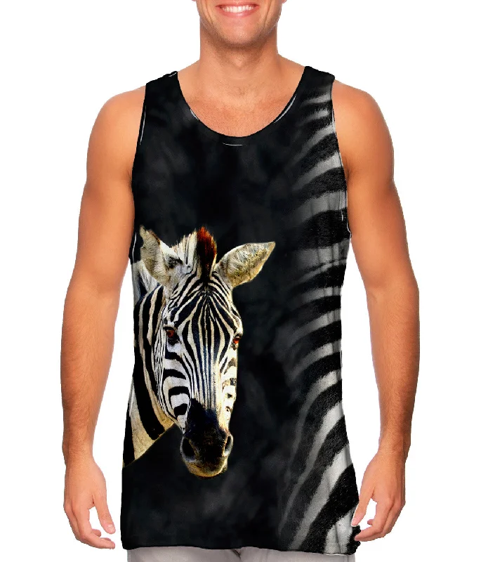 men's tank top relaxed fit-Zebra Half Skin