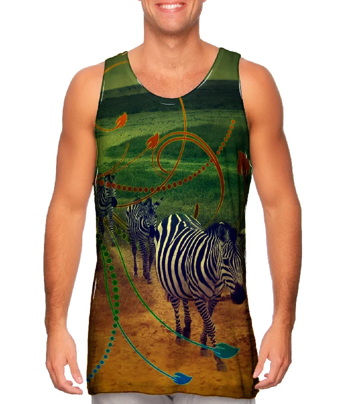 men's tank top muscle fit-Zebra Path