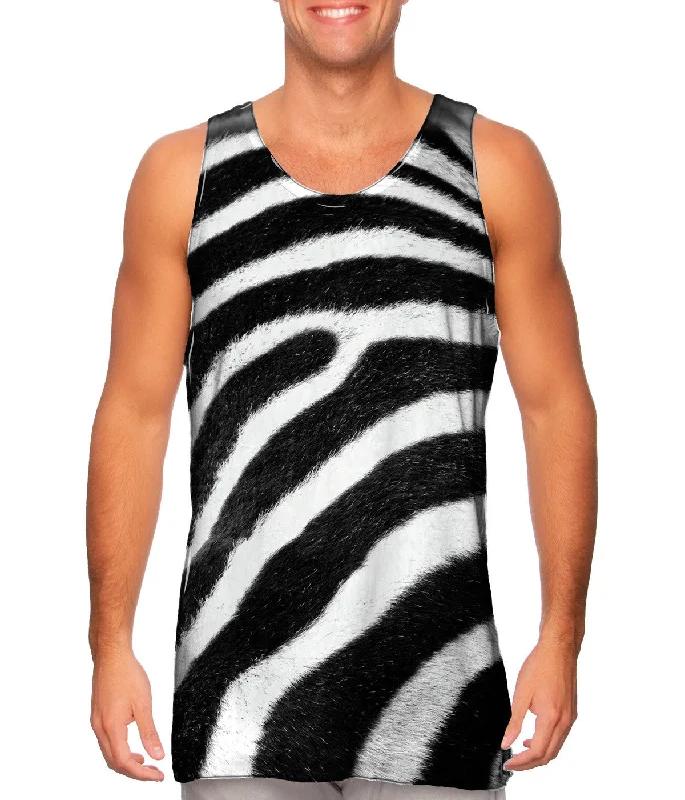 men's tank top slim fit-Zebra Skin